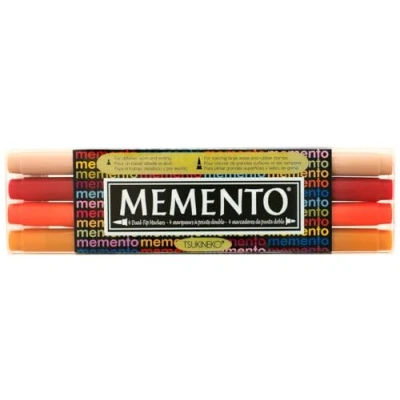 Image of Tsukineko Memento Dual Tip Markers, Golden Sunset, Multicolor