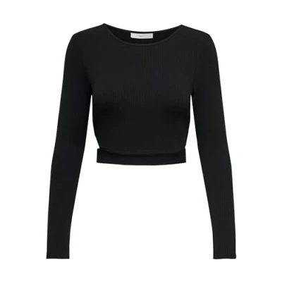 Image of ONLY Women&#039;s Onlnikita L/S Top JRS Longsleeve T Shirt, Black, S