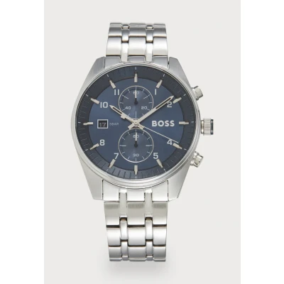 Image of BOSS Skytraveller Chronograph watch, Men&#039;s, Size: One Size, Dark grey/blue
