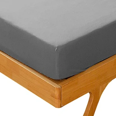 Image of Kono Fitted Sheets King Size 90gsm Brushed Microfiber with 25cm Deep Pocket(Dark Grey, King)