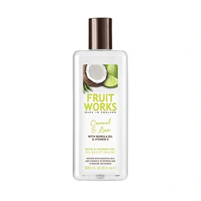 Image of Fruit Works Coconut &amp; Lime Bath Shower Gel, Cleansing, Hydrating, Soothing 500ml