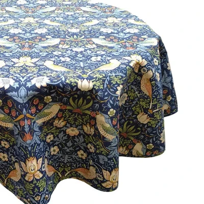 Image of William Morris Strawberry Thief Navy 132 x 178cm Fabric Tablecloth