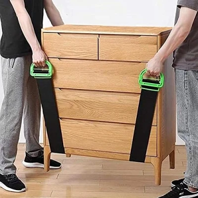 Image of MAIYADUO 2 PACK Adjustable Lifting Moving Straps, Single or Multi Person Carrying Strap, Multipurpose Straps for Furniture, Boxes, Mattress, Construction Materials, Supports Up to 600 Lbs