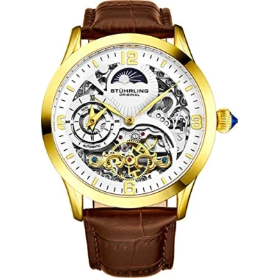 Image of Stührling Mens Special Reserve 3921 Automatic 44mm Skeleton Gold One Size
