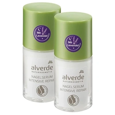 Image of alverde NATURKOSMETIK nail serum intensive repair with organic lavender, 10 ml x 2 bottles