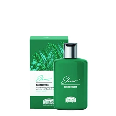 Image of Helan Elemi Gentle Shower Gel &amp; Shampoo for Body Hair with Sweet Almond Proteins, Astringent Purifying Action Scented Wash to Preserve Skin Scalp Integrity Made in Italy, 200ml