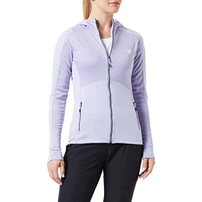 Image of Dare2b Ritual II Womens Core Strech for Ski, Hiking and Trekking Recycled warm backed stretch fabric, Quick drying, Grown on hood full zip