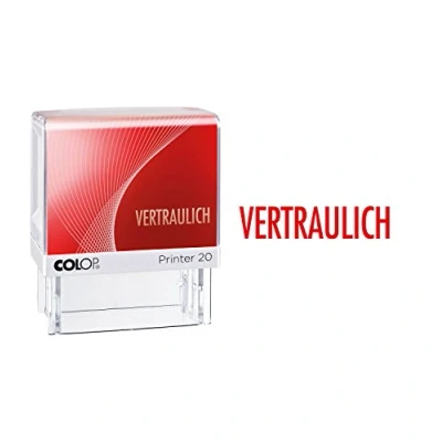 Image of Colop 100675 Printer 20 Text Stamp with Confidential Impression Red in Blister Pack
