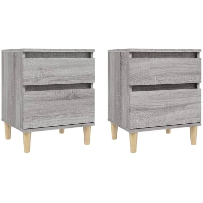 Image of vidaXL Bedside Cabinets 2 pcs Grey Sonoma 40x35x50 cm