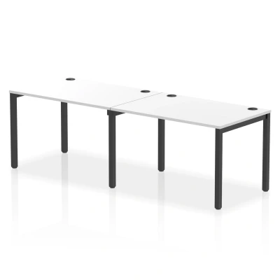 Image of Impulse Bench Single Row 2 Person 1200 Black Frame Desk White