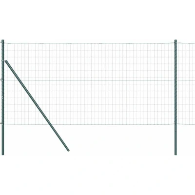 Image of vidaXL Euro Fence with 13 Posts 1x25 m Galvanised Steel Green