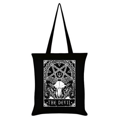 Image of Deadly Tarot The Devil Tote Bag Black 38x42cm
