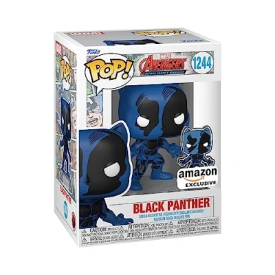 Image of Funko POP! Marvel: A60 Comic Black Panther With Enamel Pin Marvel Comics Amazon Exclusive Collectable Vinyl Figure Gift Idea Official Merchandise Toys for Kids &amp; Adults