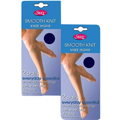 Image of Silky Smooth Knit Everyday Essential Knee Highs (4 Pair Pack) (Navy)