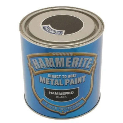 Image of Hammerite HAM6720103 1L Metal Paint Hammered Black