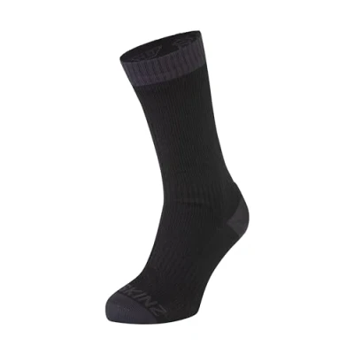 Image of SEALSKINZ Unisex Wiveton Waterproof Warm Weather Mid Length Sock, Black, M EU