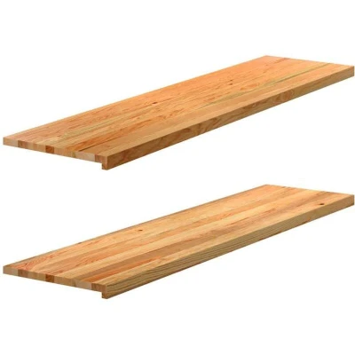 Image of vidaXL Window Sills 2 pcs Light Brown 160x40x2 cm Solid Wood Oak