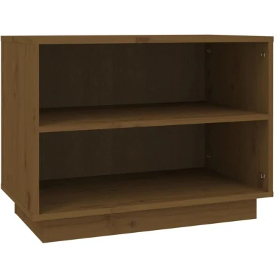 Image of vidaXL Shoe Cabinet Honey Brown 60x34x45 cm Solid Wood Pine