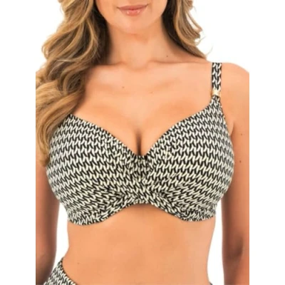 Image of Fantasie 504605 KOH Lipe Underwired Full Cup Bikini Top Black and Cream