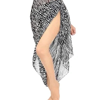 Image of Dinntty Women Swimsuit Beach Wrap Skirt Summer Chiffon Sarong Bikini Cover Up Long Bathing Suit Beachwear