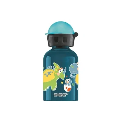 Image of SIGG Aluminium Kids Water Bottle KBT Little Dino Leakproof Lightweight BPA Free Climate Neutral Certified Blue 0.3L
