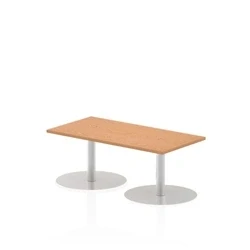 Image of Italia 1200 x 600mm Poseur Rectangular Table Oak Top 475mm High Leg