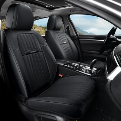 Image of Coverado Car Seat Covers Universal Front Pair Protector Fit for Most VANS Trucks, Nappa Leather Accessories, Waterproof Cushion Cars