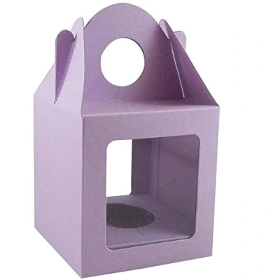Image of 10 x Medium Lilac Single Cupcake/Muffin/Fairy Cake Boxes with 2 Windows
