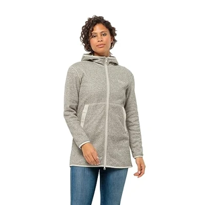 Image of Jack Wolfskin Women&#039;s Fir Track Coat W Fleece Jacket, Cotton White, S