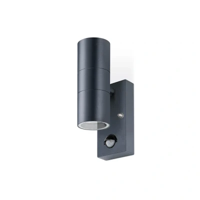 Image of Twin GU10 Up/Down Wall Light with PIR Anthracite JCC