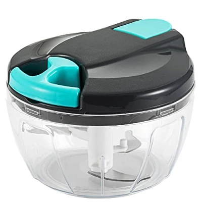Image of Sifenma Multi Function Manual Food Processors &amp; Chopper with Cover and Handle, Vegetable Shredder,Suitable for Onions Gingers Peppers Fruits Mincing,Wonderful Kitchen（Blue）