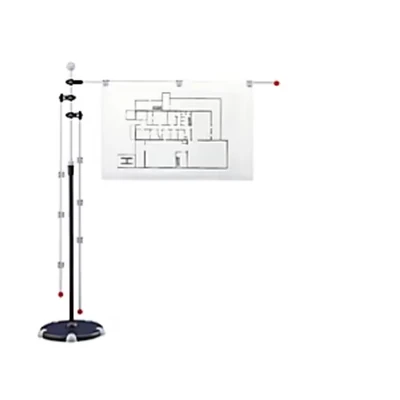 Image of Maul Mobile Plan Holder Present with Rolling Base for Posters, Plans, Large Templates 3 Adjustable Swivel Arms as Hanger Paper A0 Office Black/Grey