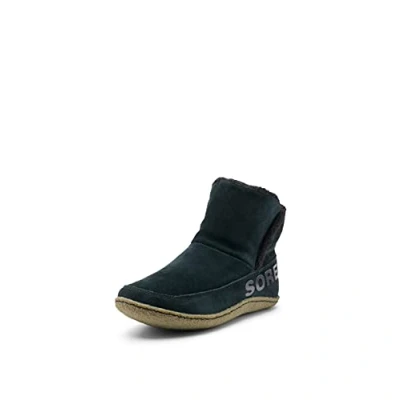 Image of Sorel Nakiska Bootie Women&#039;s Slippers, Black (Black x Sage), 6 UK
