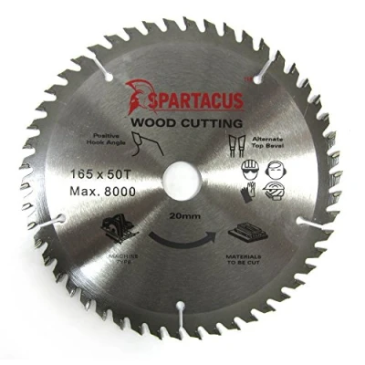 Image of Spartacus 165mm Diameter x 50 Teeth 20 Bore Wood Cutting Circular Saw Blade Fits Makita 5603R 5604R 5621 BHS630