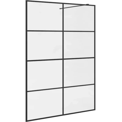 Image of vidaXL Walk in Shower Wall with Clear ESG Glass 140x195 cm Black