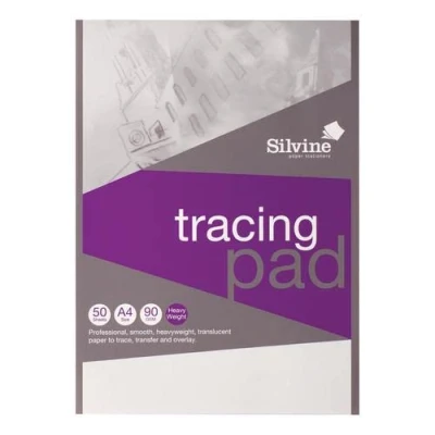 Image of 3 X Silvine Professional Tracing Pad Acid Free Paper 90gsm 50 Sheets A4