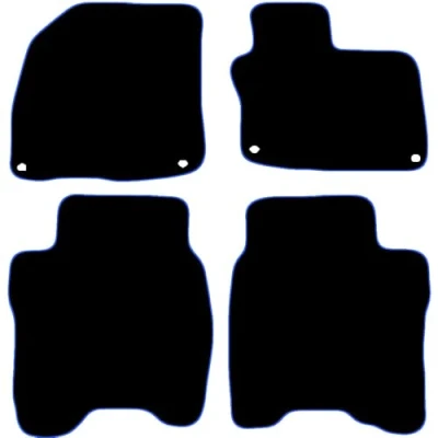 Image of Carsio Carpet Car Mats For Honda Civic 2008 2012 Tailored Fit Floor Mat Set Complete Accessory Black Custom Fitted All Weather, Anti Slip Backing &amp; Blue Trim