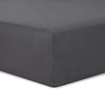 Image of VISION Set of 2 fitted sheets 90 x 200 cm Colour: Anthracite 100% cotton: 57 threads 4 elasticated corners 30 corner