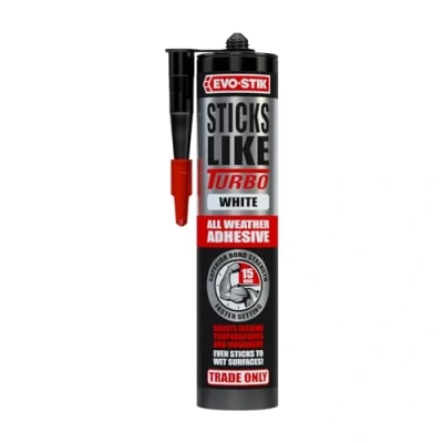 Image of Evo Stik Sticks Like Turbo Trade Only All Weather White Adhesive 290ml