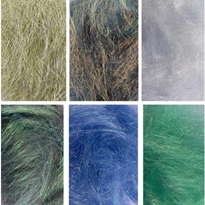 Image of Pack 6 Angelina Hot Fix Fibres (Gold Copper Pearl Green Mint Cobalt)