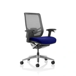 Image of Ergo Click Bespoke Fabric Seat Stevia Blue Black Mesh Back