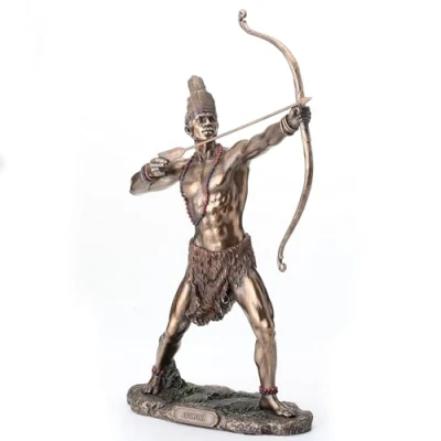 Image of Veronese Design Bronzed Finish Ochosi Divine Hunter Orisha Statue