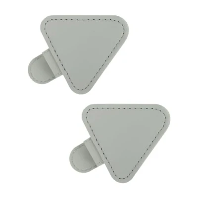 Image of Auliuse 2 Packs Sunglasses Holder for Car Sun Visor Accessories, Magnetic Leather Sunglass Holder, Eyeglass Hanger Clip Car, Universal Accessories Men Women(Grey)