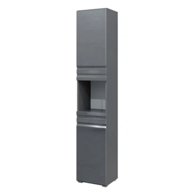 Image of Vicco Bathroom cabinet Freddy, Anthracite high gloss, 36 x 190.5 cm