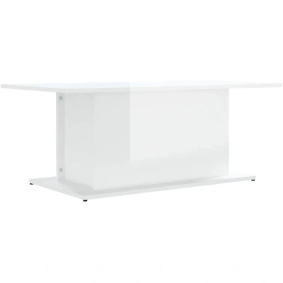 Image of vidaXL Coffee Table High Gloss White 102x55.5x40 cm Engineered Wood