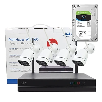 Image of PNI House WiFi660 NVR Video Surveillance Kit and 4 Wireless Cameras 3MP with 1TB HDD Included