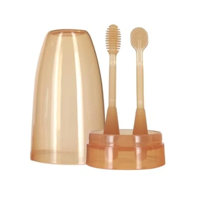 Image of Silicone Baby Toothbrushes Set First Toothbrush Infant Tongue Cleaner Teeth Massaging Brush for 0 18M