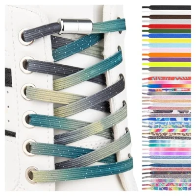 Image of SULPO Elastic rubber laces without ties, flat, with screw closure, Galaxy, One Size