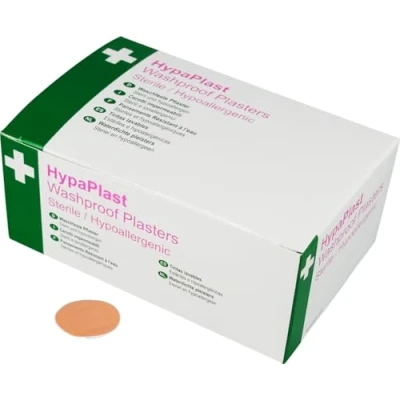 Image of Safety First Aid Group HypaPlast Pink Washproof Plasters, 2.5cm Dia. Spot (Pack of 100)