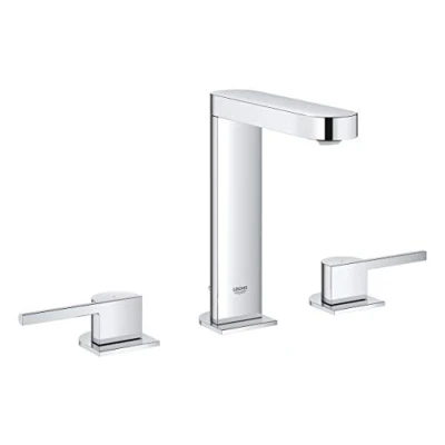 Image of GROHE Plus 3 Hole Basin Mixer, M Size, Pop Up Waste Water Saving Tap in Chrome Finish 20301003
